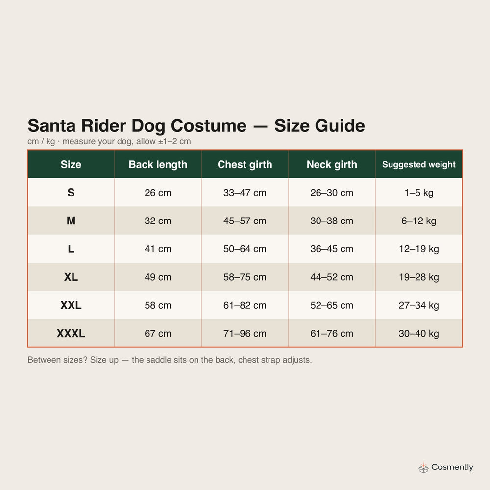 Cosmently Santa Dog Costume