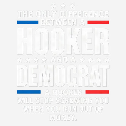 T-shirt with text: 'Democrats: Still Running on Feelings, Not Facts' in bold typography