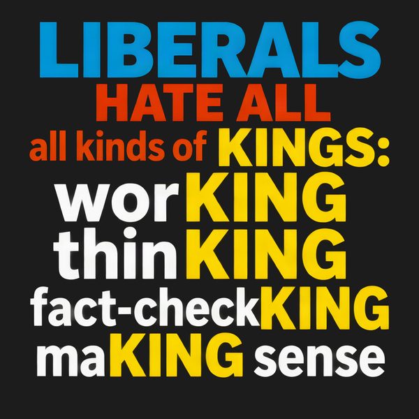 T-shirt with bold text: THIS IS A DISCOUNT FOR YOU — LIBERALS HATE ALL KINDS OF KINGS