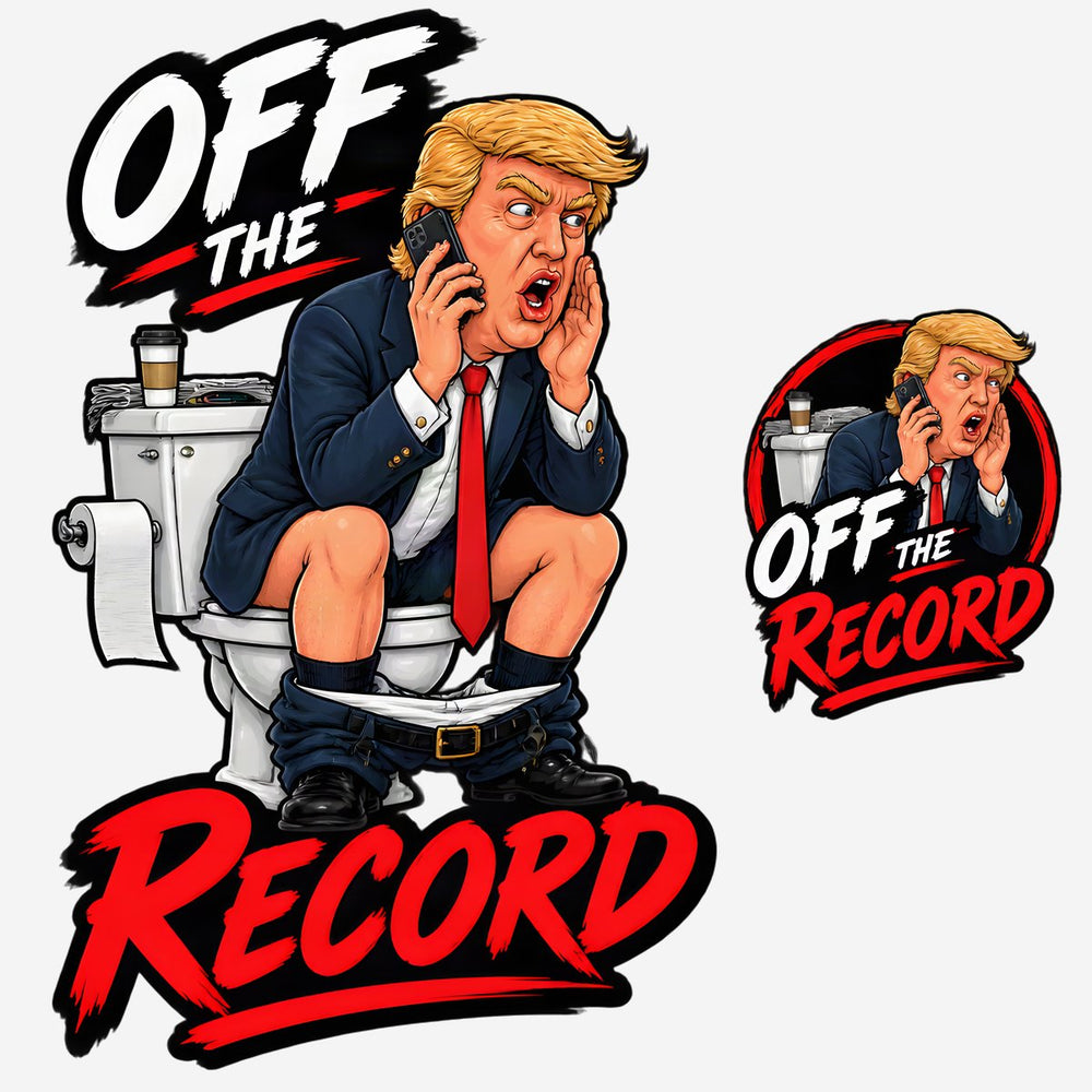 Start Conversations — Comedic Politician-on-Toilet Caricature T-Shirt