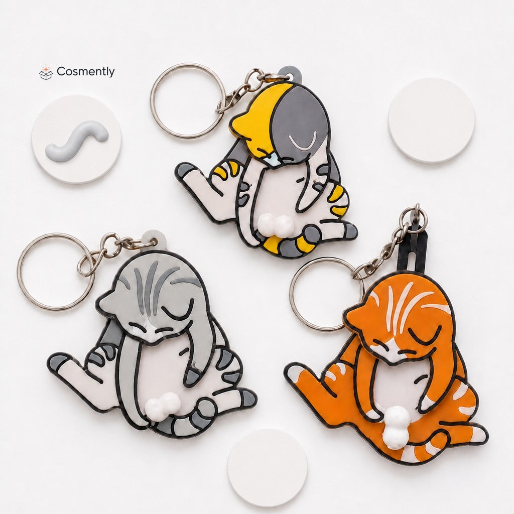 Top view of key ring and attachment hardware