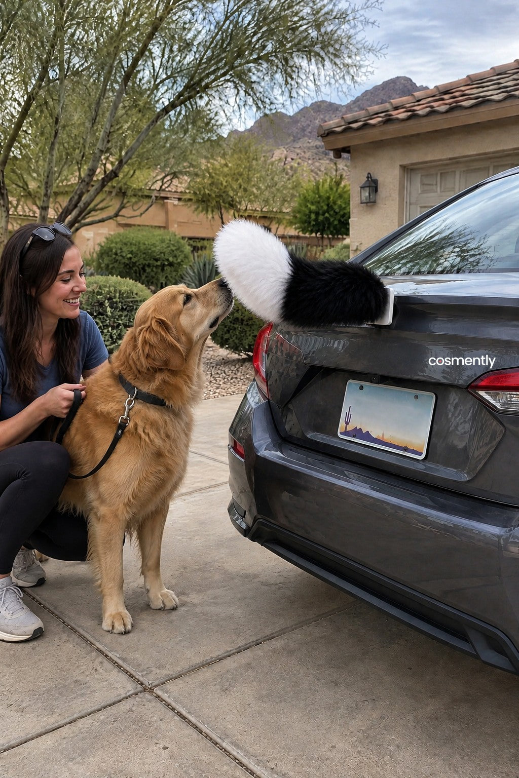 Twelve color options of the wagging tail displayed