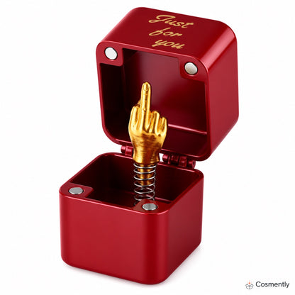 Prank box — red, pop-up finger