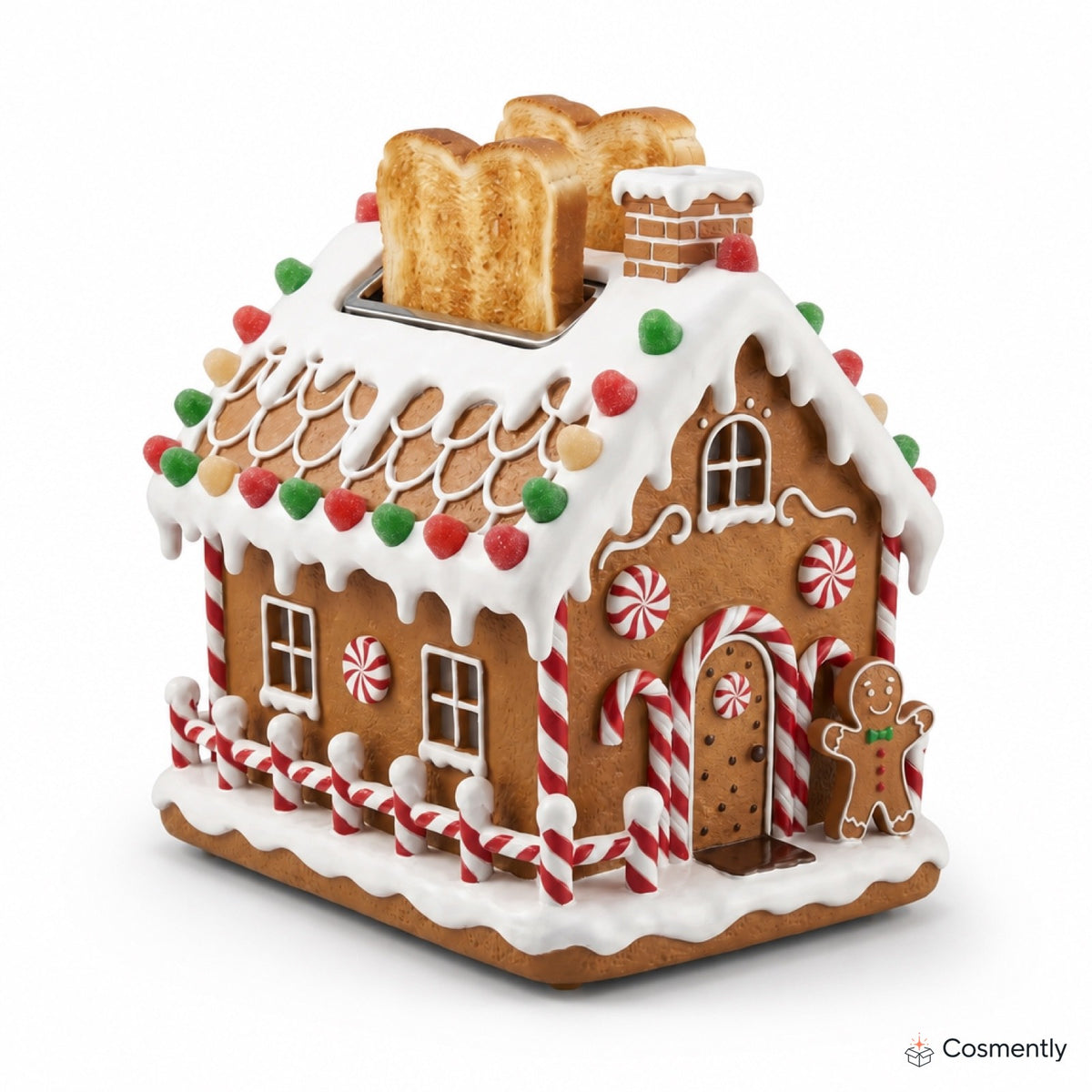 Gingerbread Cottage Toaster ceramic detail