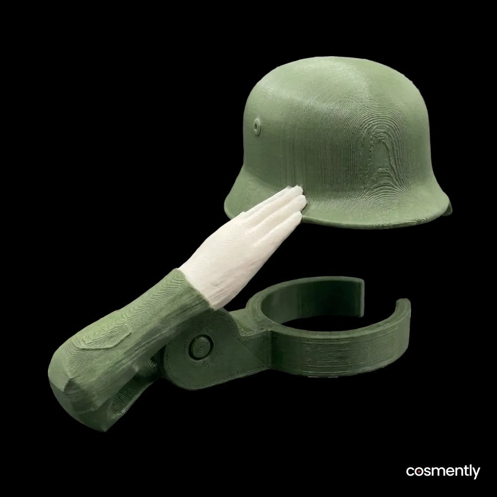 Cap removed and placed beside a drink to show underside